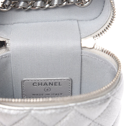Chanel Metallic Lambskin Quilted Phone Holder With Chain Silver 8 of 10
