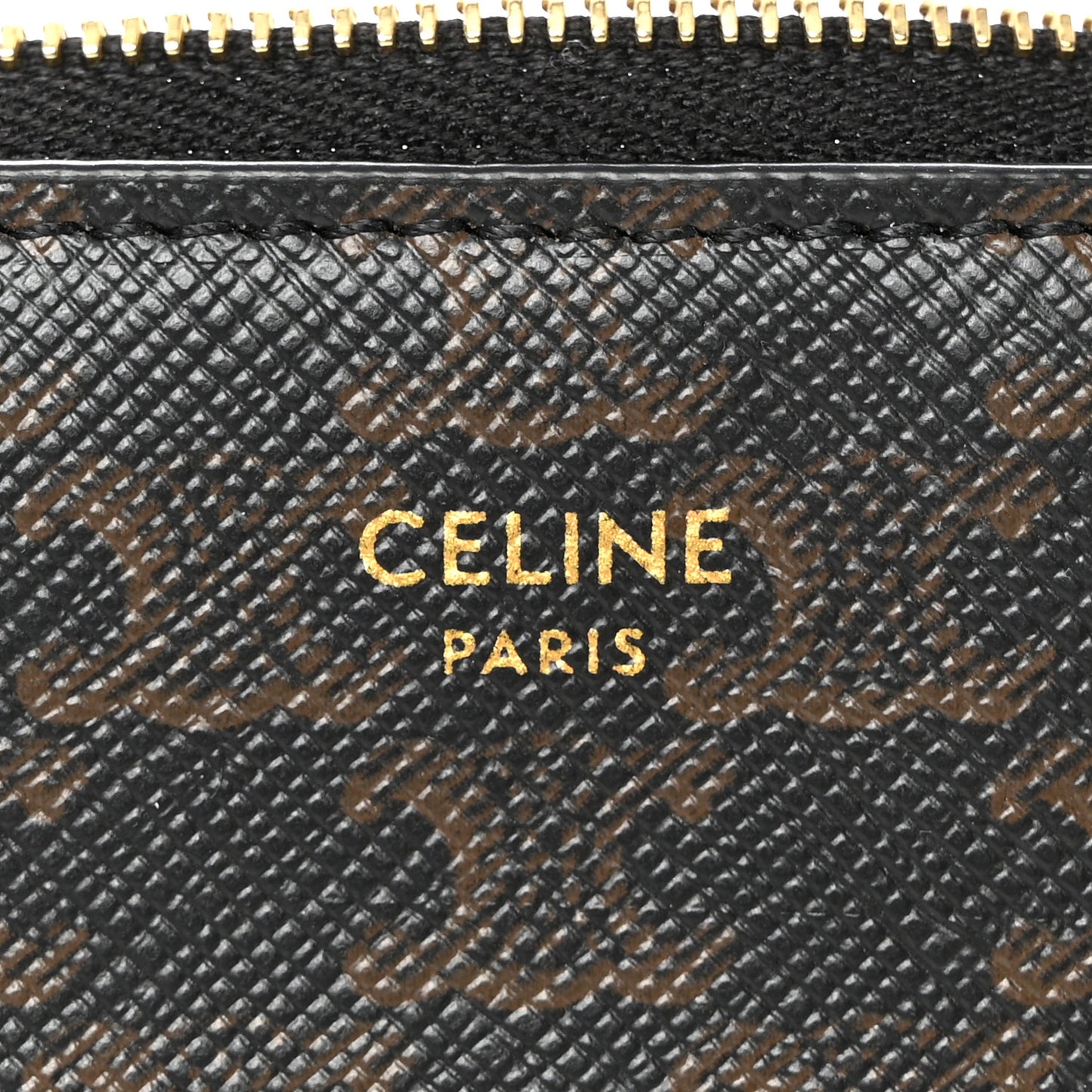 Triomphe Canvas Coin and Card Pouch With Hook Black