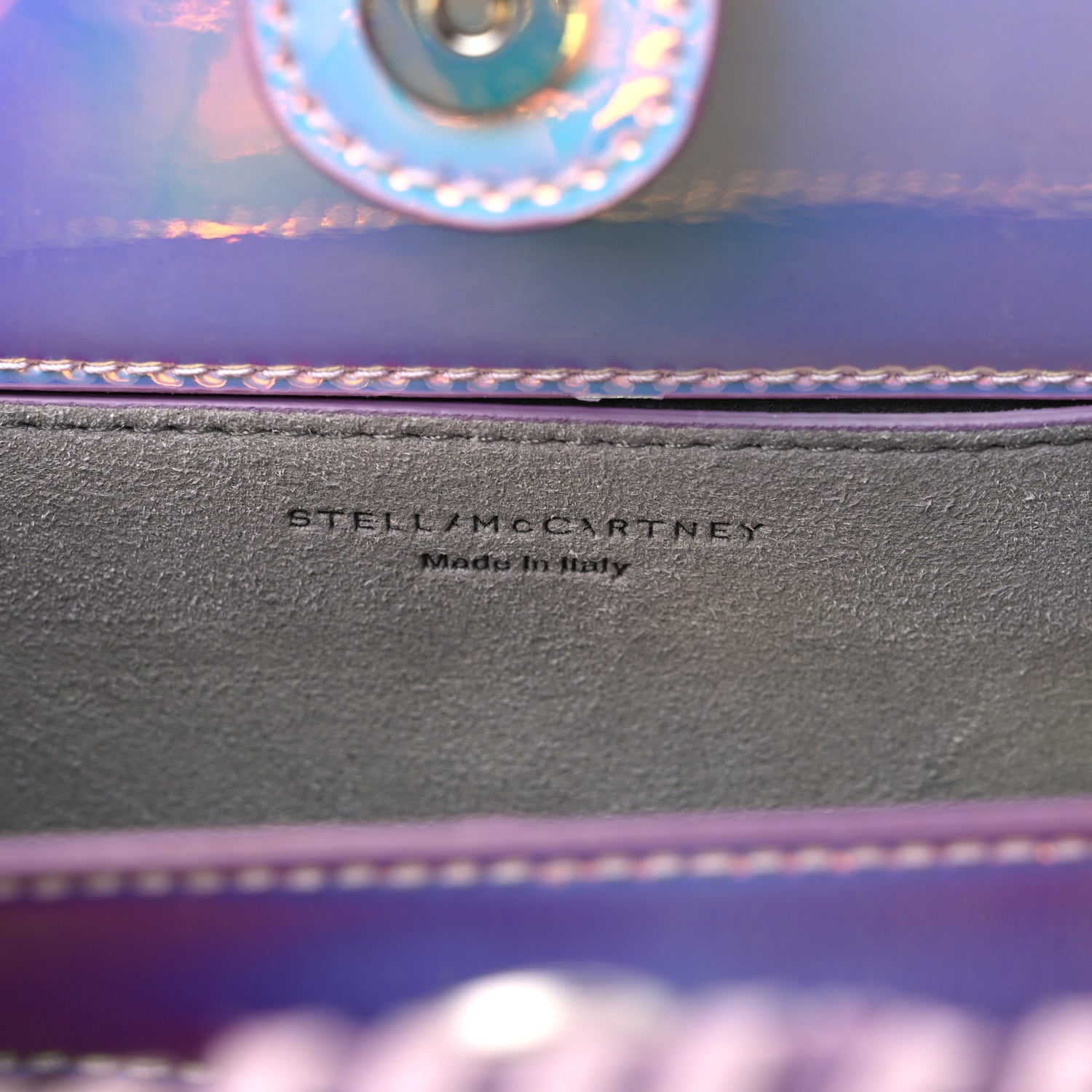 Stella McCartney Holographic Faux Leather Mini Falabella Silver 6 of 8