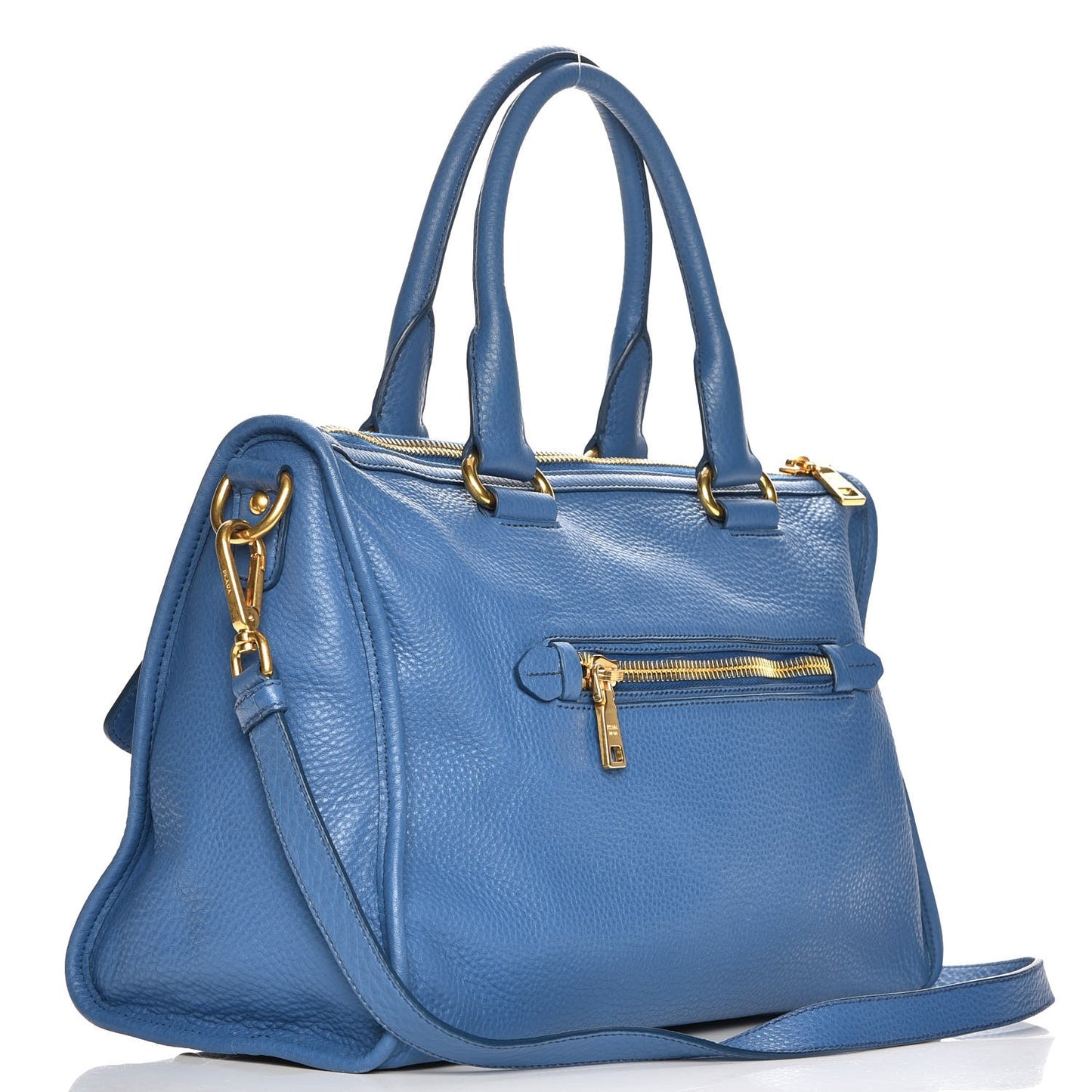Vitello Daino Shopping Satchel Cobalto