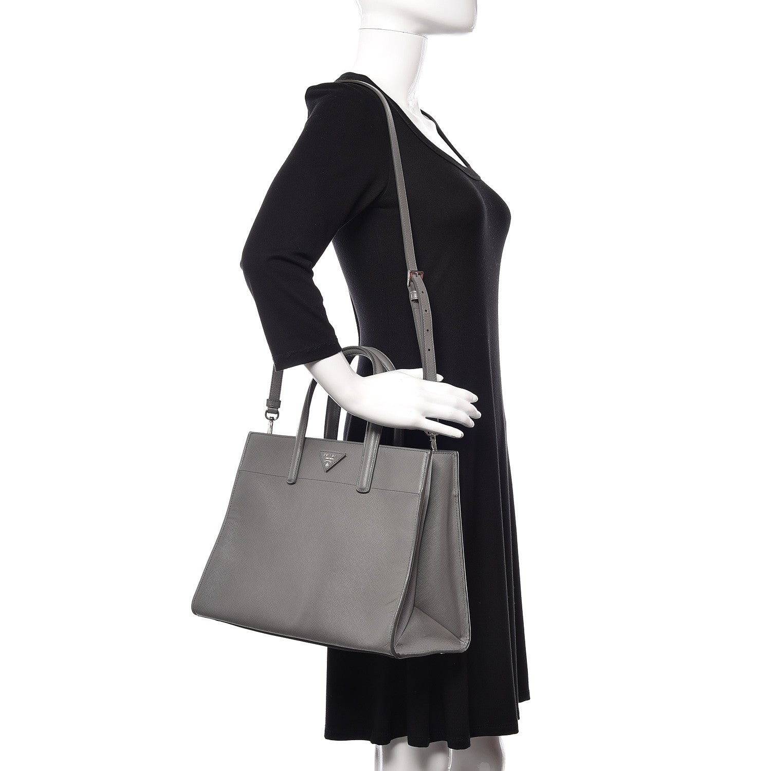 Prada Saffiano Soft Tote Marmo 2 of 9