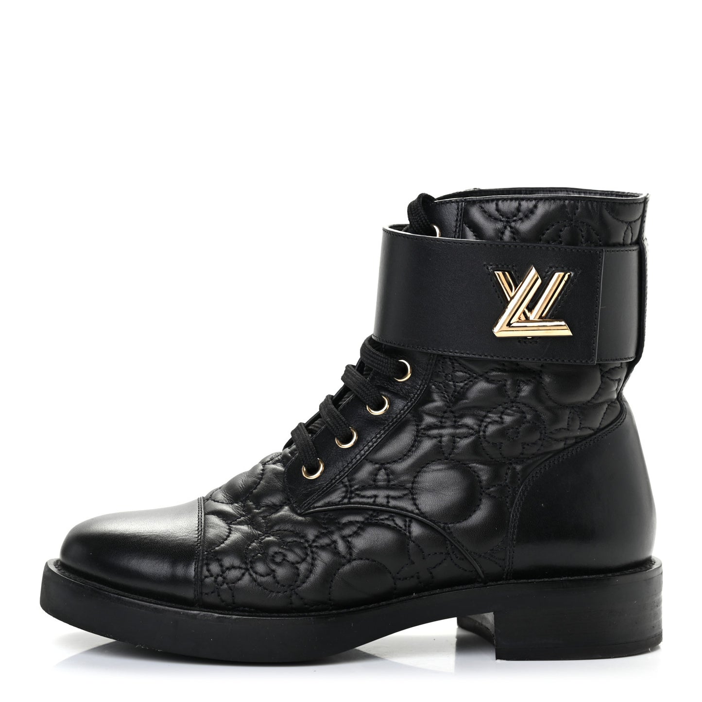 Calfskin Embossed Wonderland Ranger Boots 36.5 Black