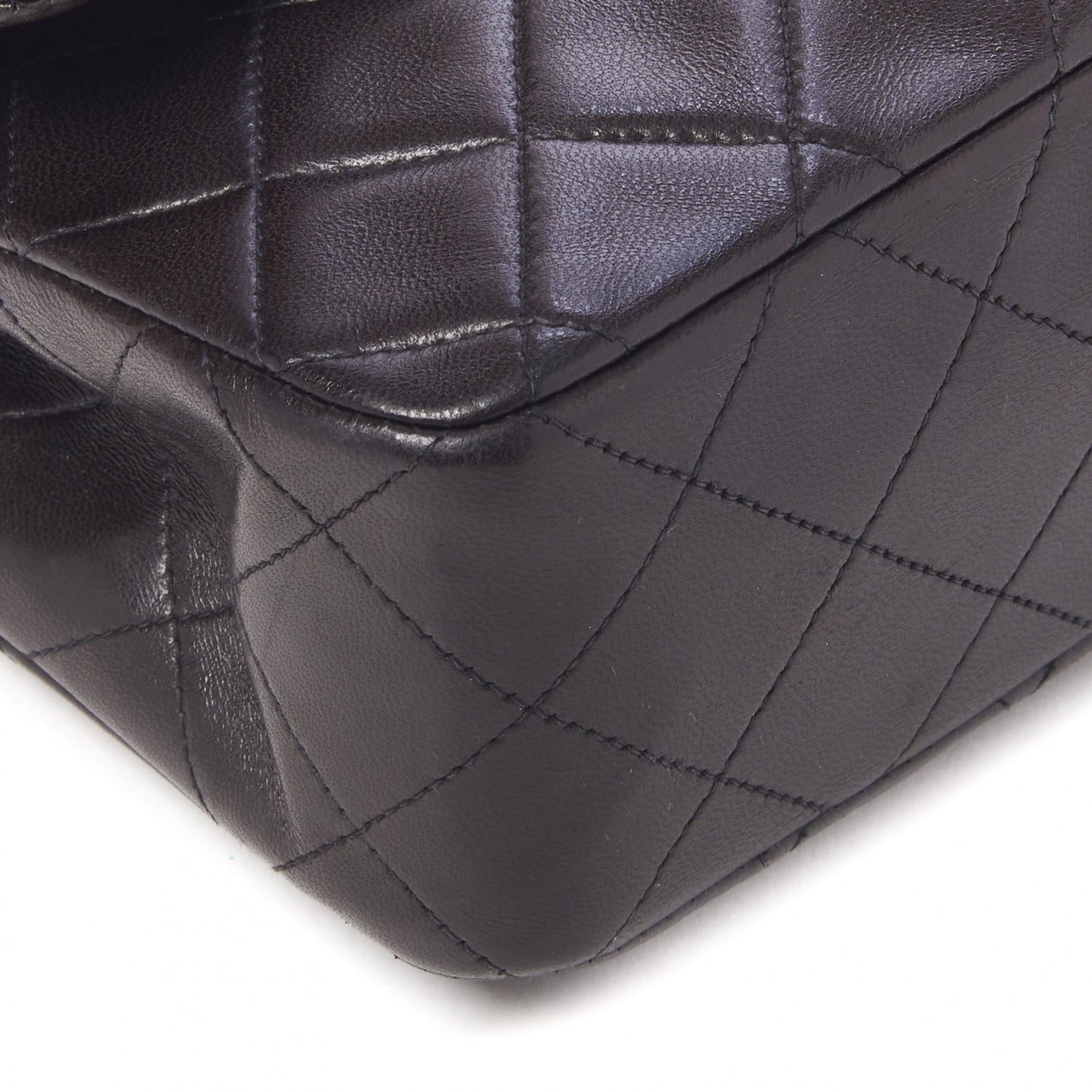 Lambskin Quilted Small Double Flap Black