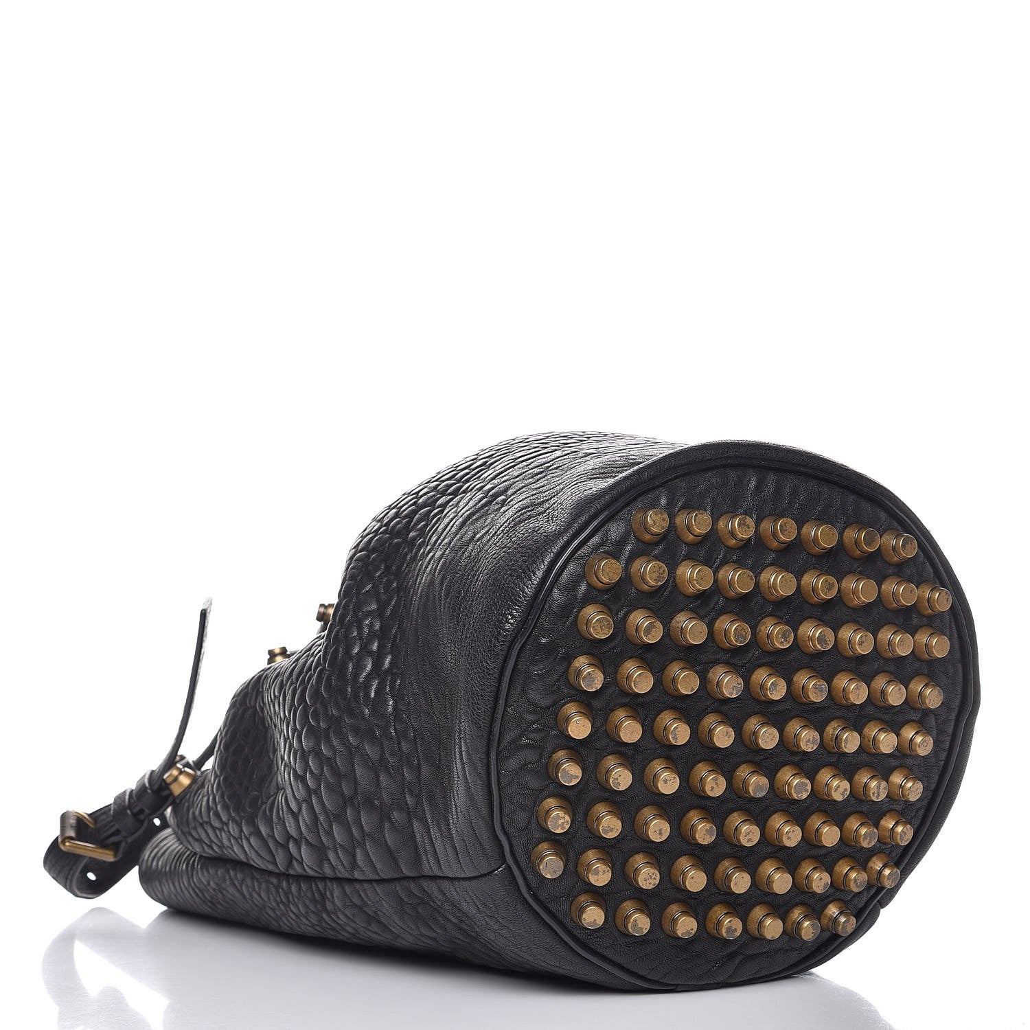 Alexander Wang Pebbled Lambskin Diego Bucket Bag Black Antique Brass Hardware 4 of 10