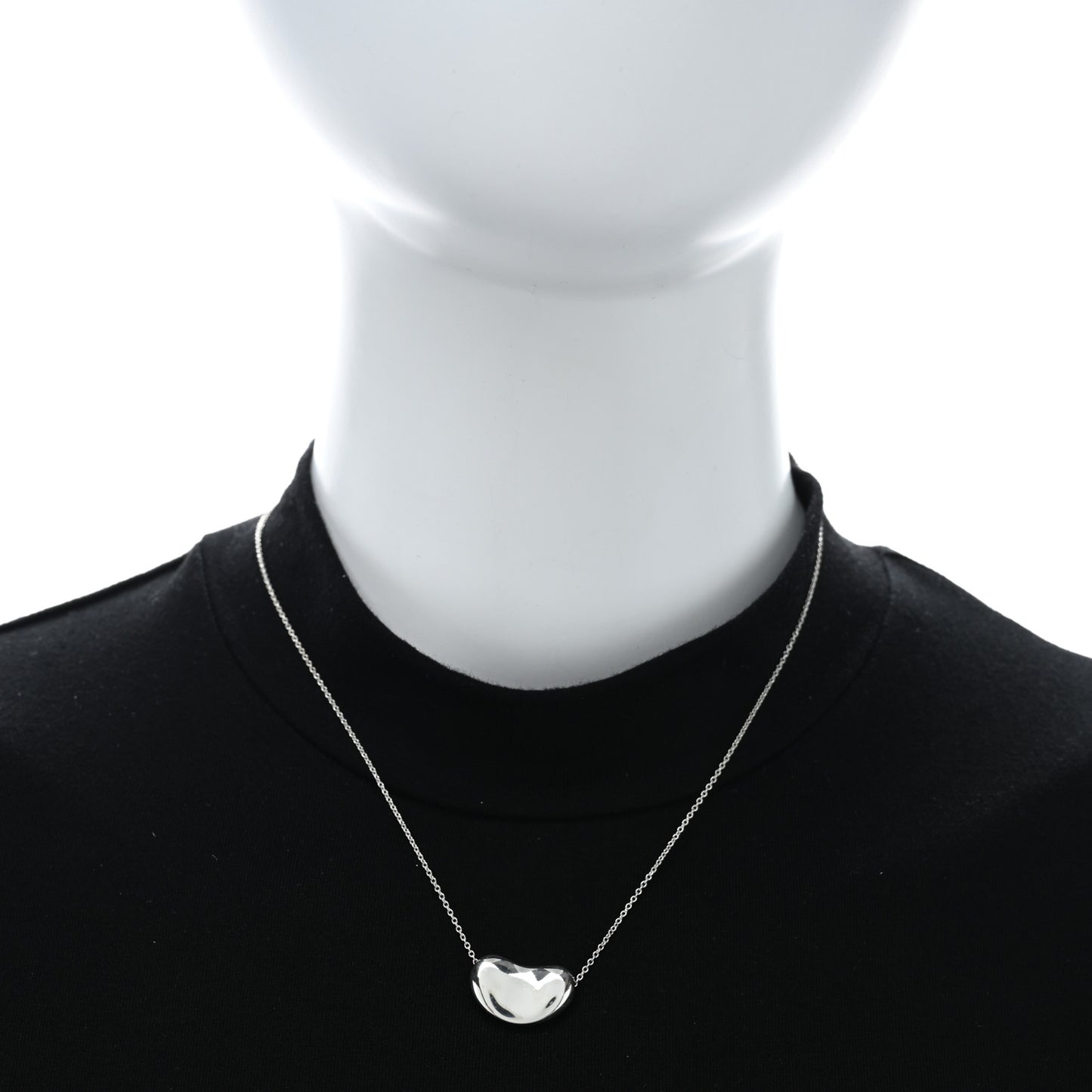 Sterling Silver 19mm Elsa Peretti Bean Pendant Necklace