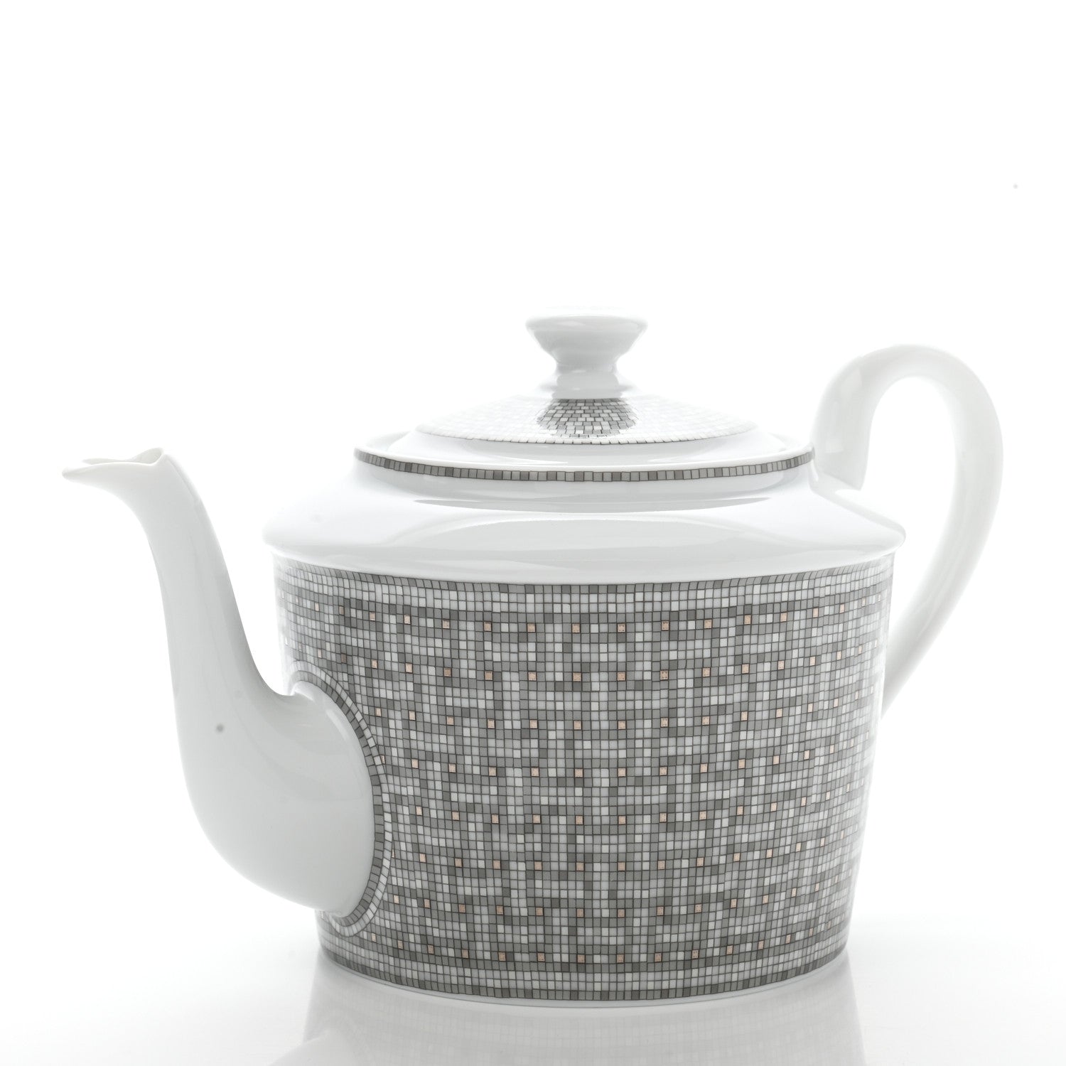 Hermes Porcelain Mosaique Au 24 Platine Coffee/Tea Pot 4 of 9