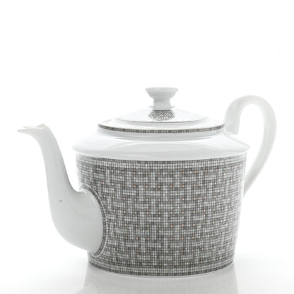 Hermes Porcelain Mosaique Au 24 Platine Coffee/Tea Pot 4 of 9