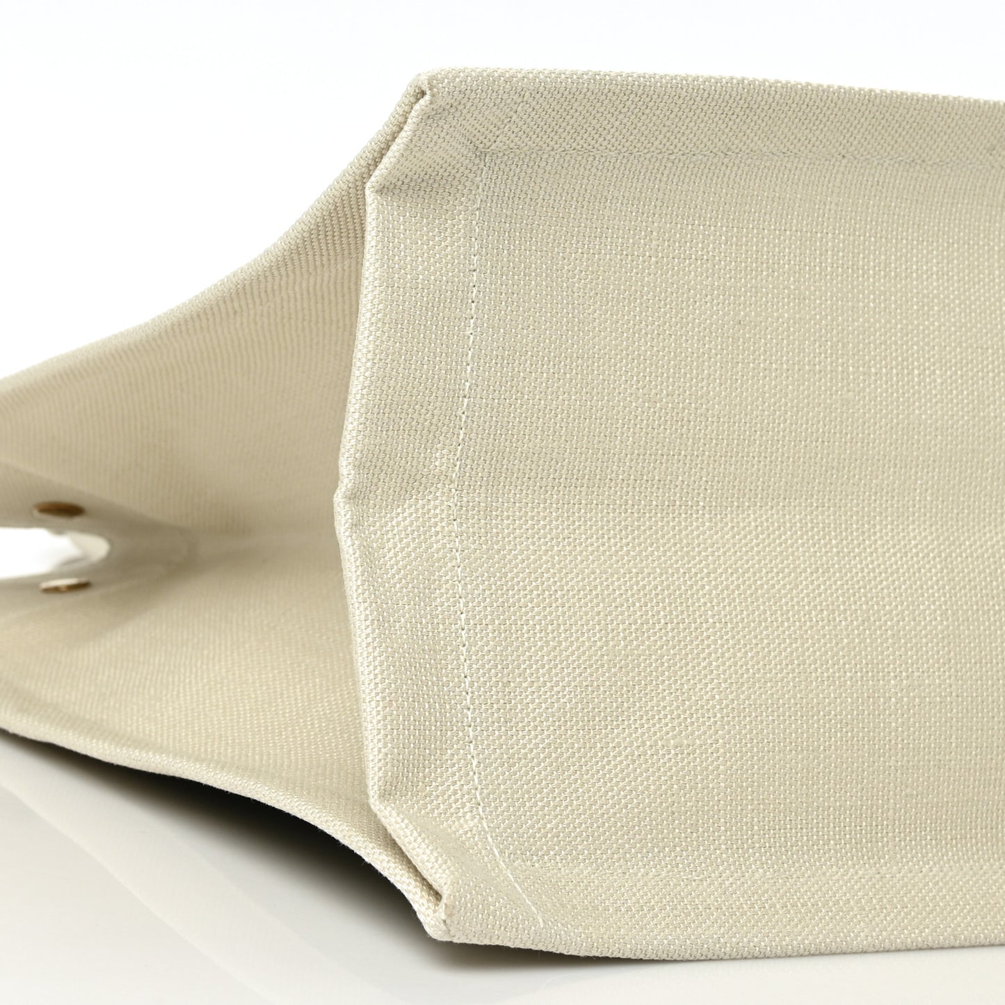 Linen Calfskin Small Rive Gauche Tote Military Green Blanc Vintage