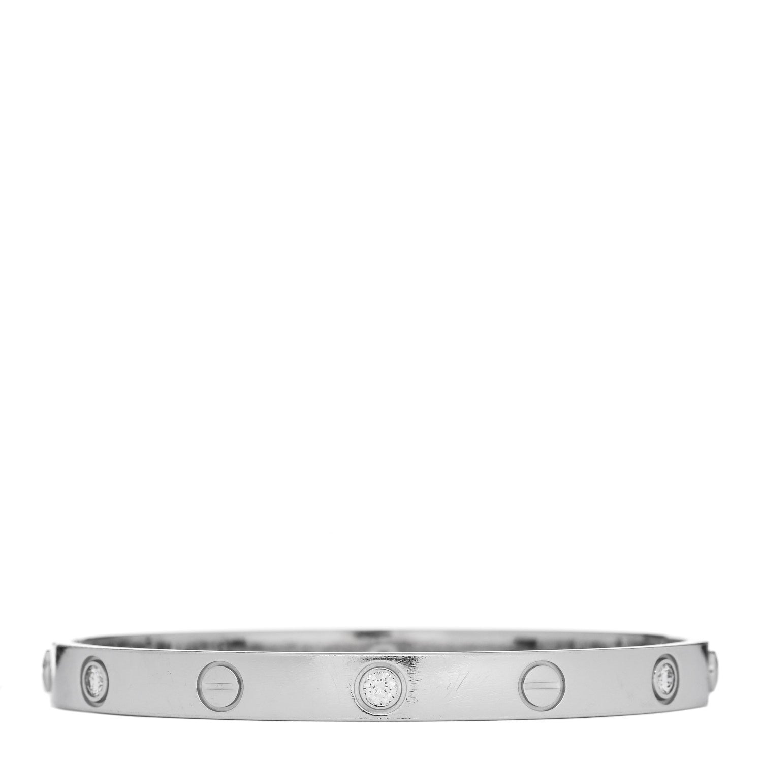 Cartier 18K White Gold 6 Diamond LOVE Bracelet 17 1 of 5
