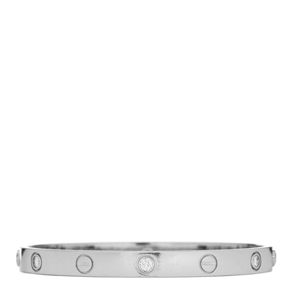 Cartier 18K White Gold 6 Diamond LOVE Bracelet 17 1 of 5