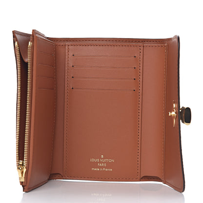 Louis Vuitton Monogram Flower Lock Compact Wallet Caramel 5 of 8