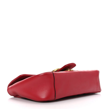 Gucci Calfskin Matelasse Small GG Marmont Shoulder Bag Hibiscus Red 4 of 9