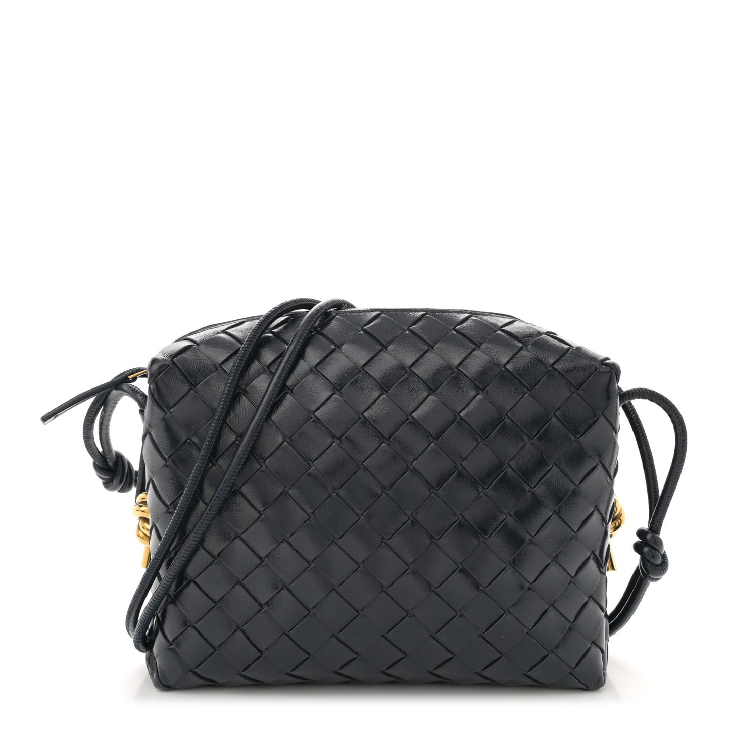 Polished Nappa Intrecciato Knot Small Loop Camera Bag Space