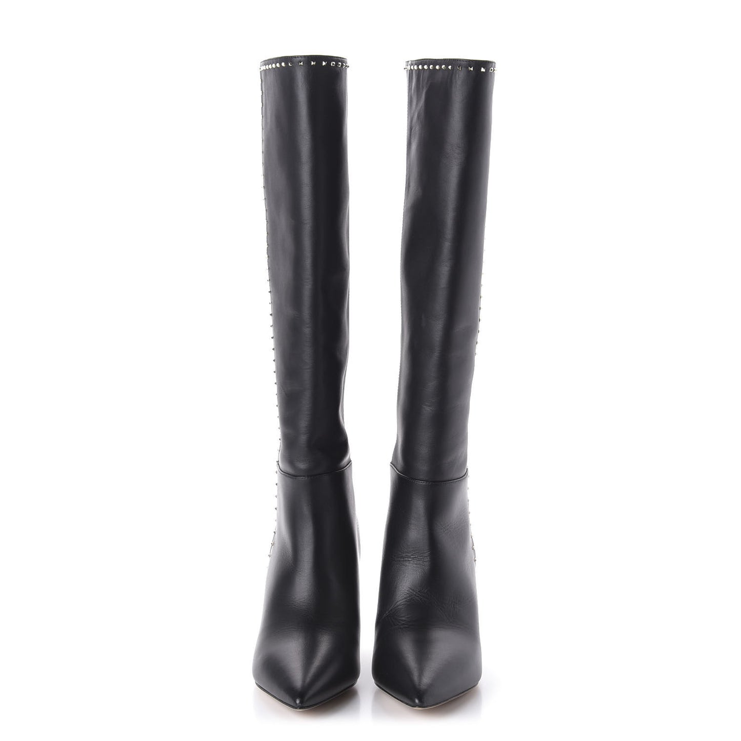 Vitello Lovestud Knee High Boots 39.5 Black