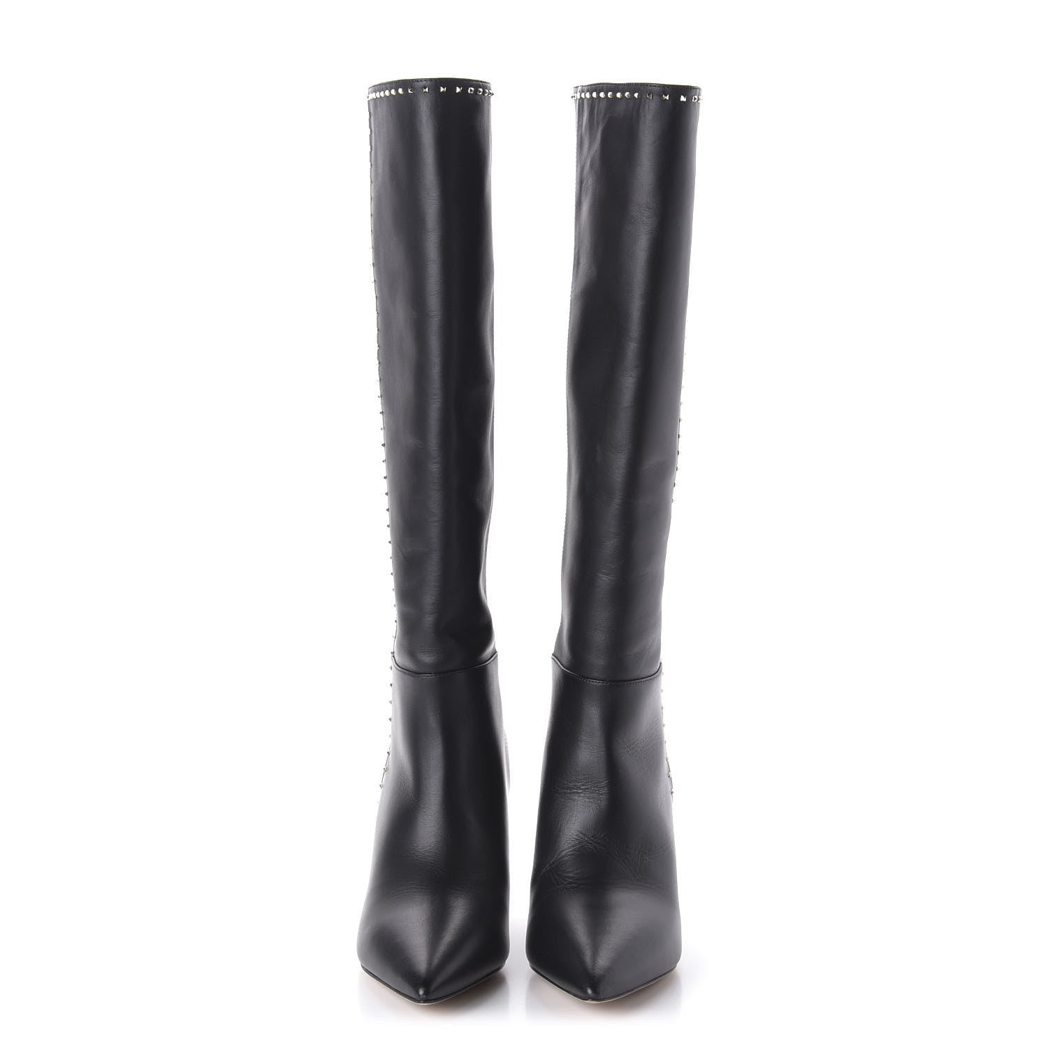 Valentino Garavani Vitello Lovestud Knee High Boots 39.5 Black 2 of 7