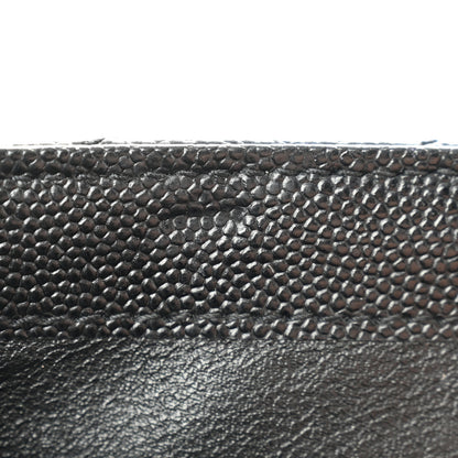 Saint Laurent Grain De Poudre Matelasse Chevron Monogram Monochrome Chain Wallet Black 11 of 11