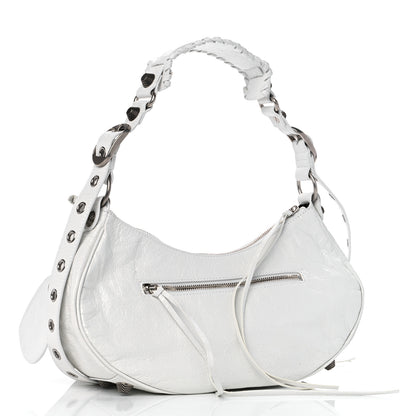 Balenciaga Agneau Arena Small Le Cagole Shoulder Bag Optic White 3 of 9