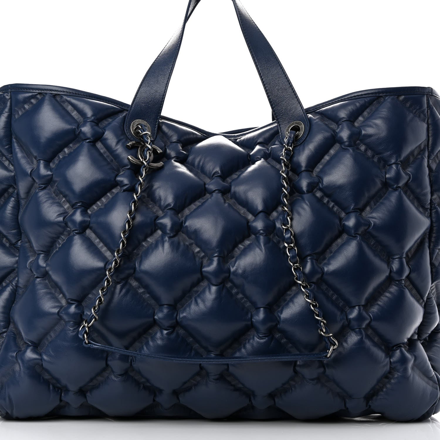 Chanel Calfskin Quilted Large Chesterfield Tote Navy 9 of 12