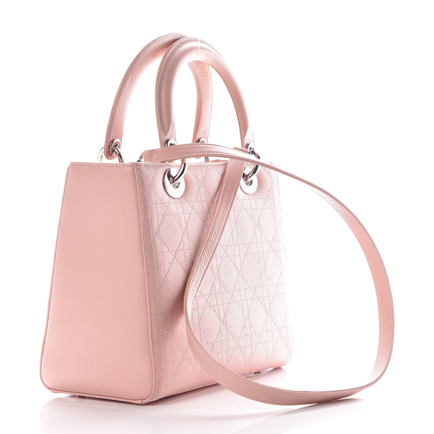 Grained Calfskin Cannage Medium Lady Dior Pink