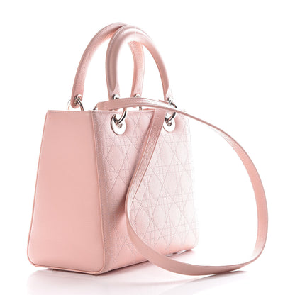 Christian Dior Grained Calfskin Cannage Medium Lady Dior Pink 3 of 9