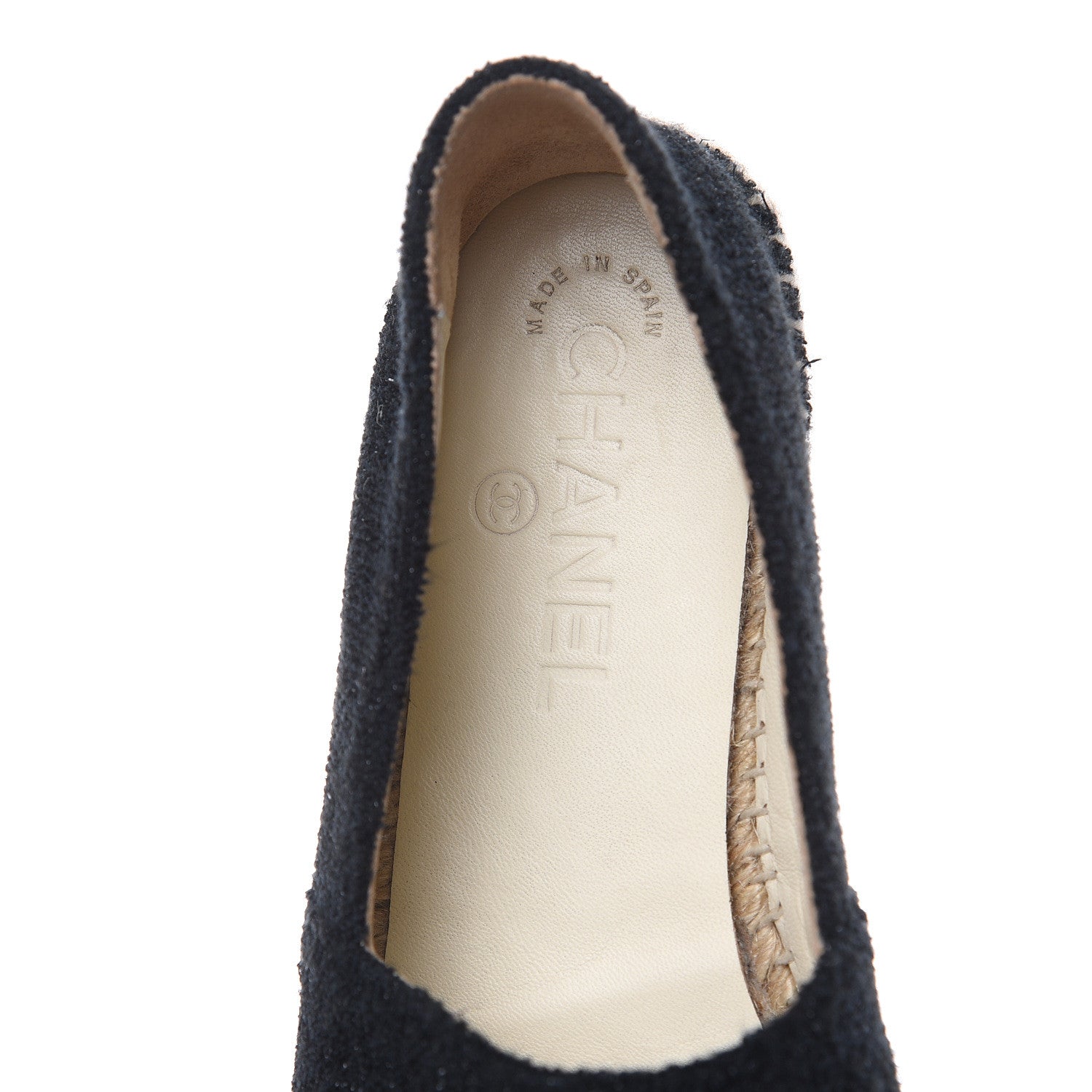 Chanel Fabric Patent Calfskin CC Espadrilles 36 Black 6 of 9