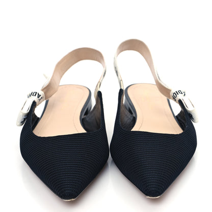 Christian Dior Technical Canvas Ribbon J'Adior Slingback Ballet Flats 40.5 Black 2 of 9