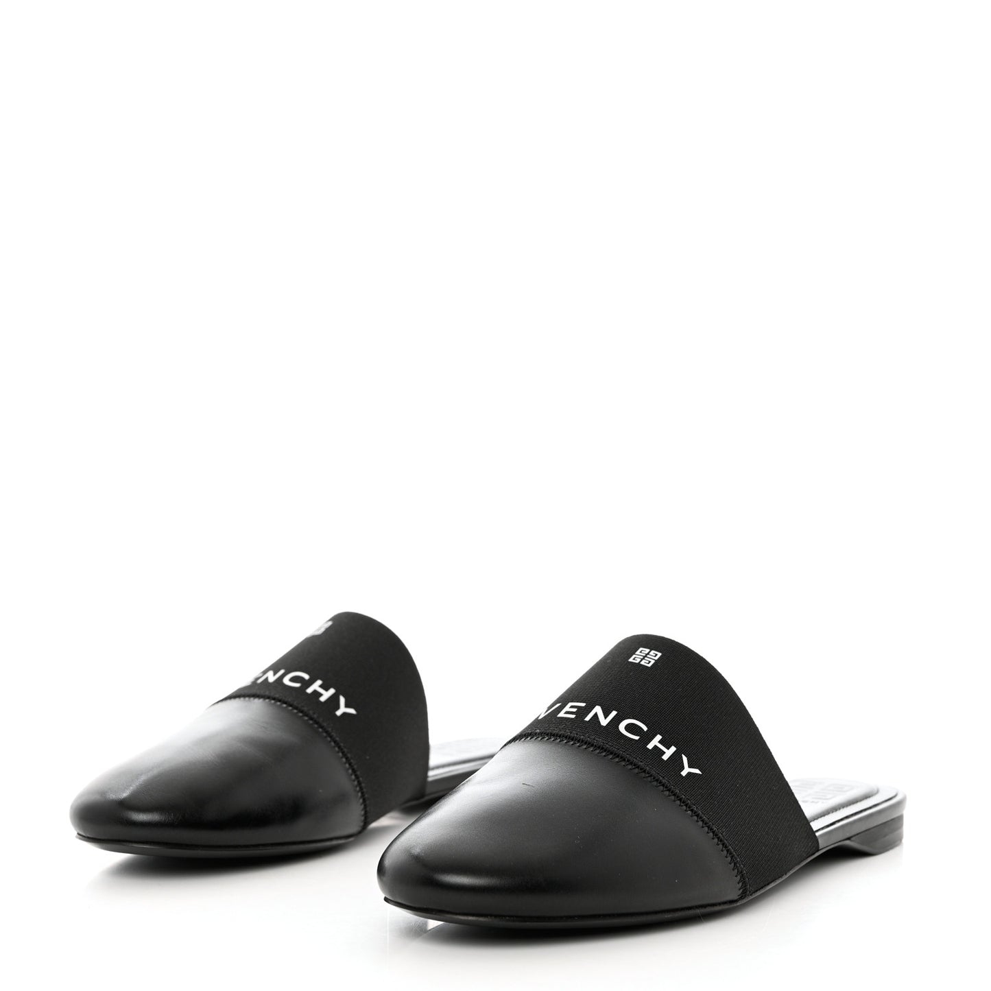 Calfskin Bedford Logo Mule Slides 38 Black