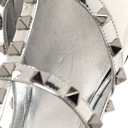 Valentino Garavani Metallic Patent Rockstud Ankle Strap 100mm Pumps 40 Silver 9 of 10