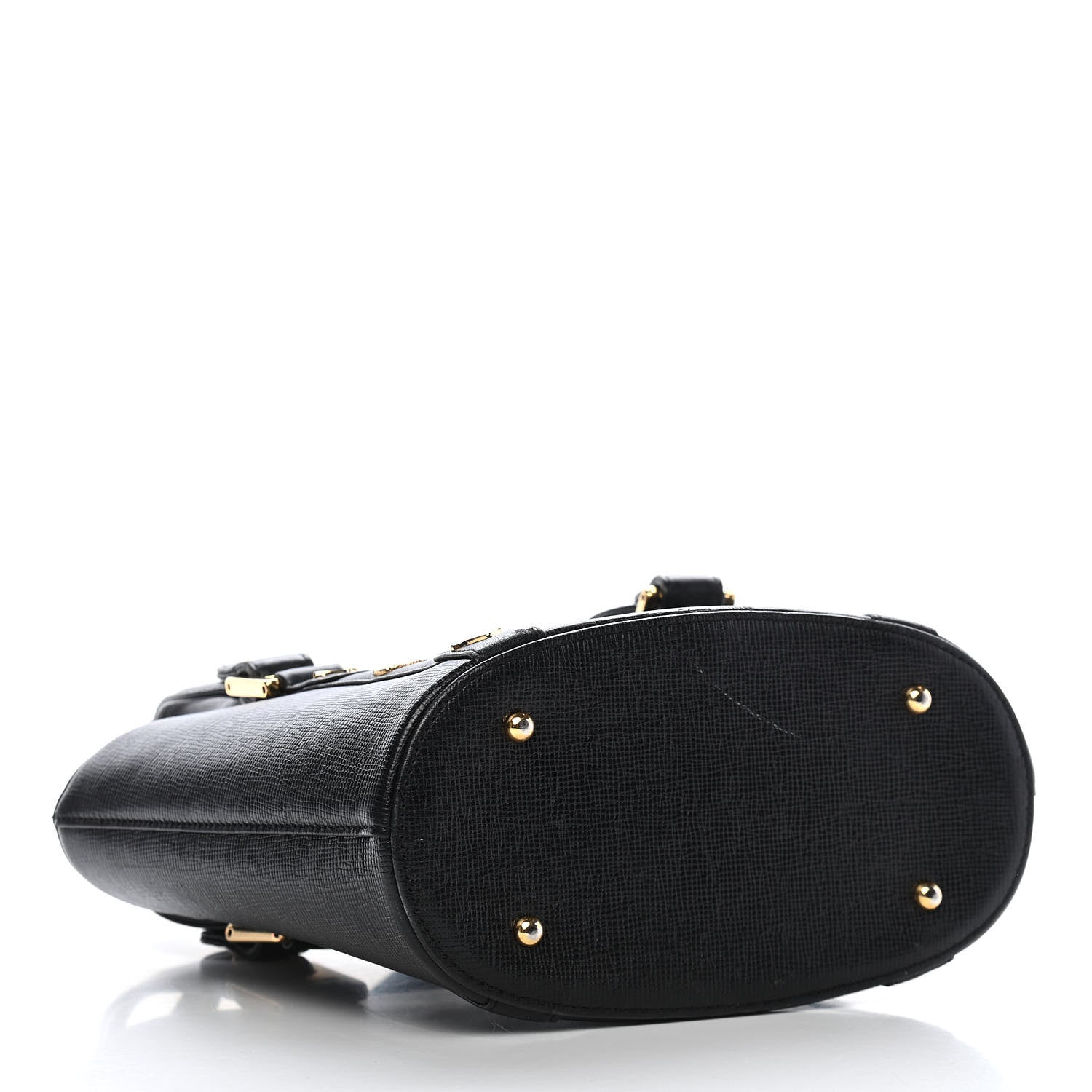 MCM Saffiano Studded Shopping Tote Black 6 of 36