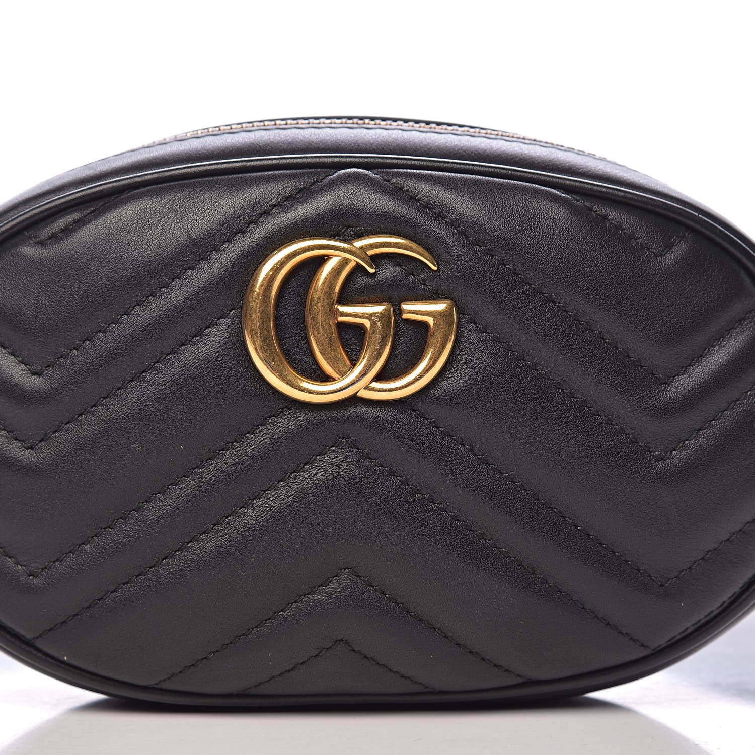 Gucci Calfskin Matelasse GG Marmont Belt Bag 95 38 Black 12 of 12
