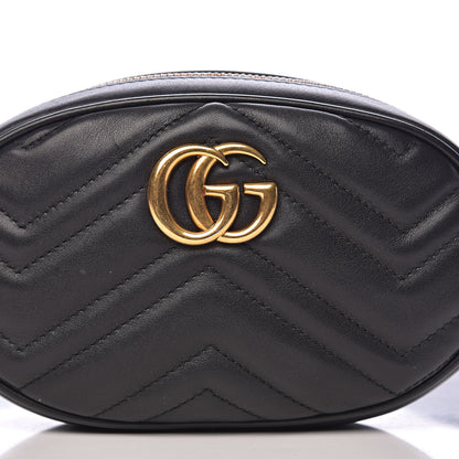 Gucci Calfskin Matelasse GG Marmont Belt Bag 95 38 Black 12 of 12