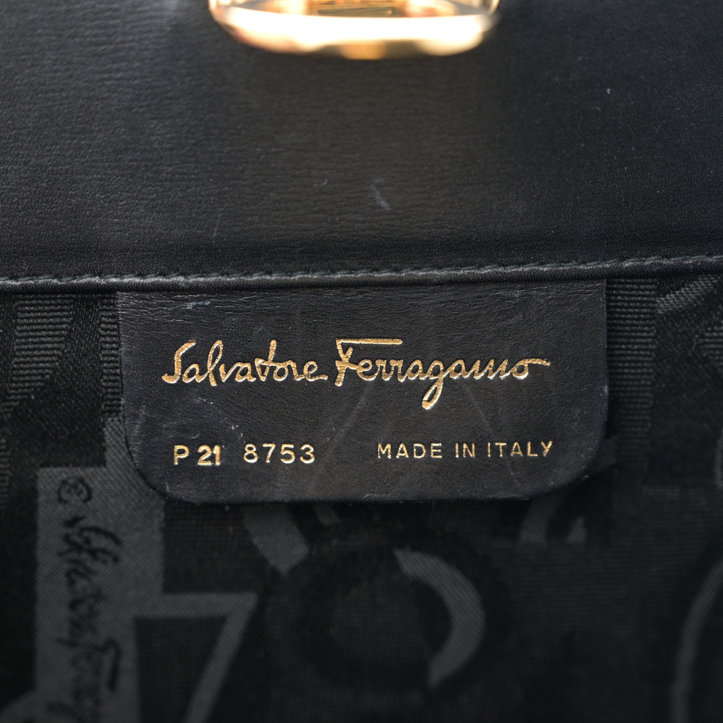 Brushed Calfskin Gancini Trifolio Chain Bag Black