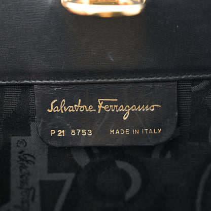 Salvatore Ferragamo Brushed Calfskin Gancini Trifolio Chain Bag Black 6 of 10