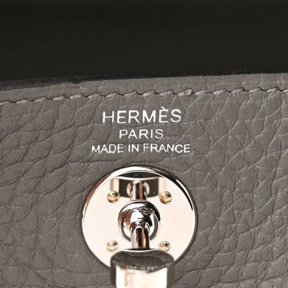 Hermes Taurillon Clemence Mini Lindy 20 Gris Meyer 6 of 10