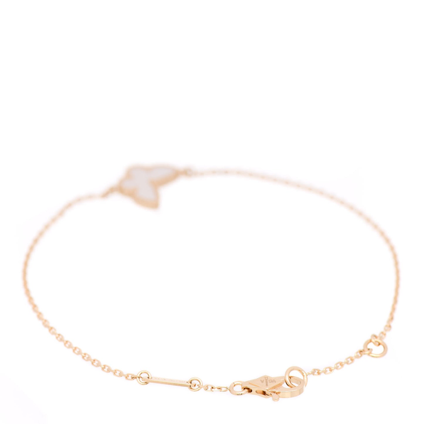 18K Yellow Gold Mother of Pearl Sweet Alhambra Butterfly Bracelet
