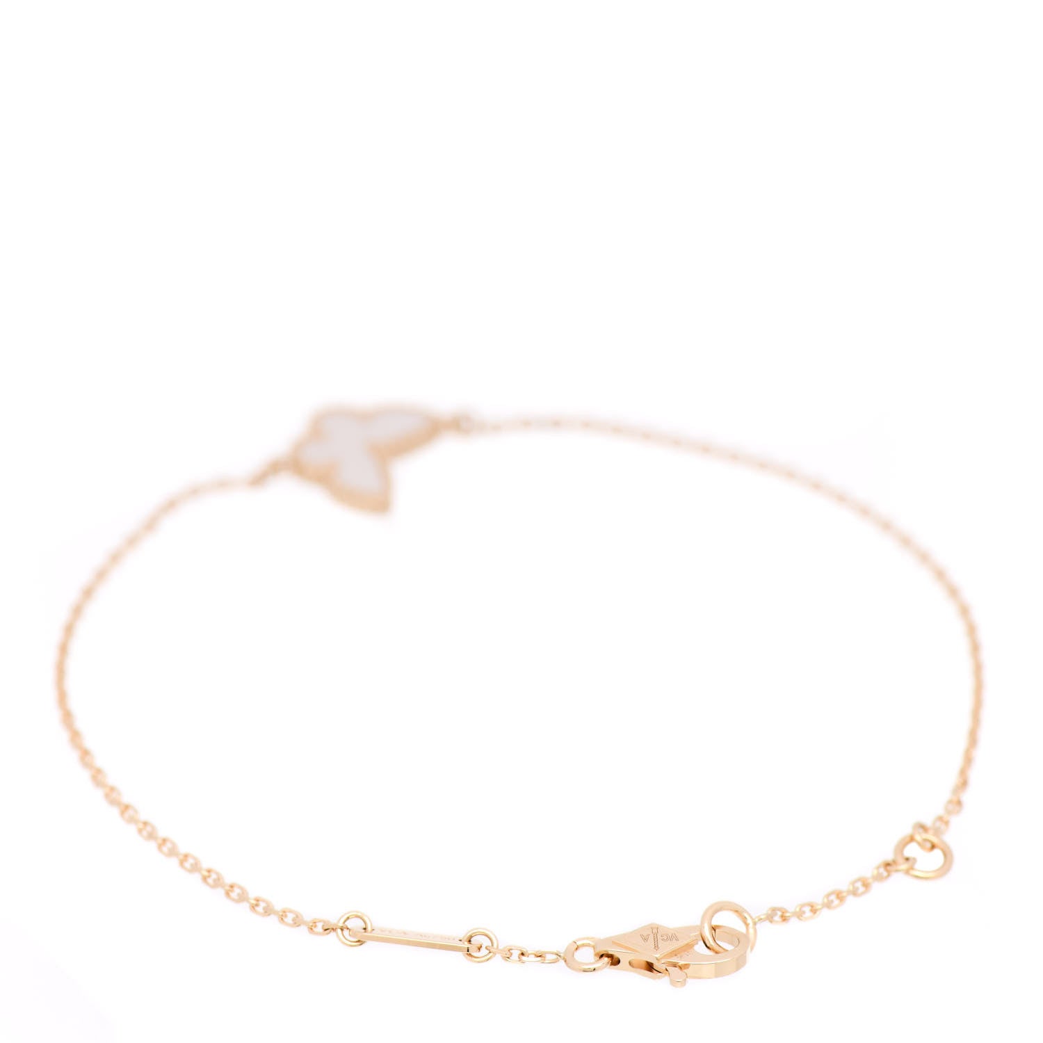 Van Cleef & Arpels 18K Yellow Gold Mother of Pearl Sweet Alhambra Butterfly Bracelet 2 of 6