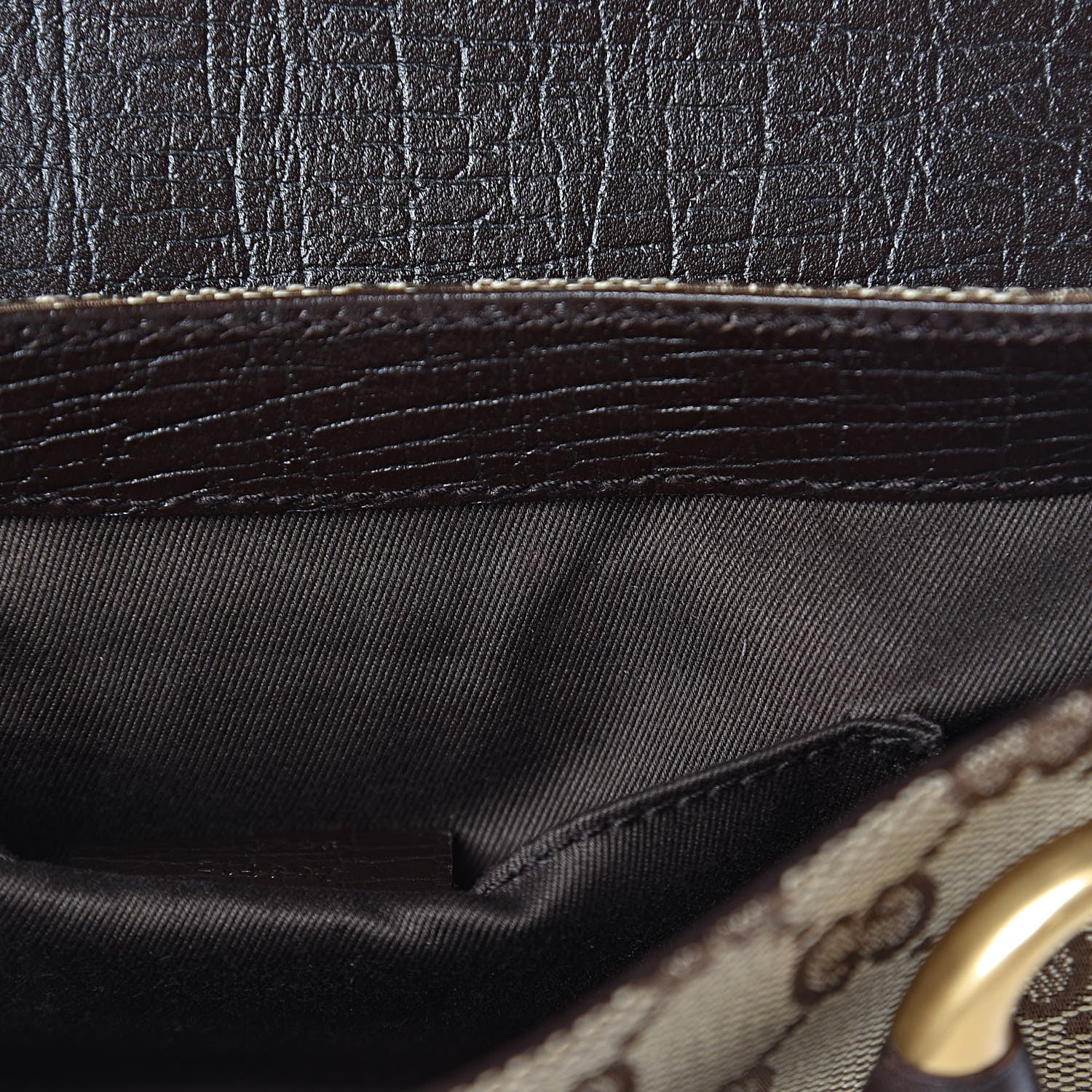 Gucci Monogram Horsebit Clutch Dark Brown 8 of 12