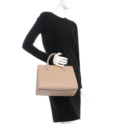 Prada Saffiano City Calfskin Bibliothèque Top Handle Cammeo Granato 3 of 9