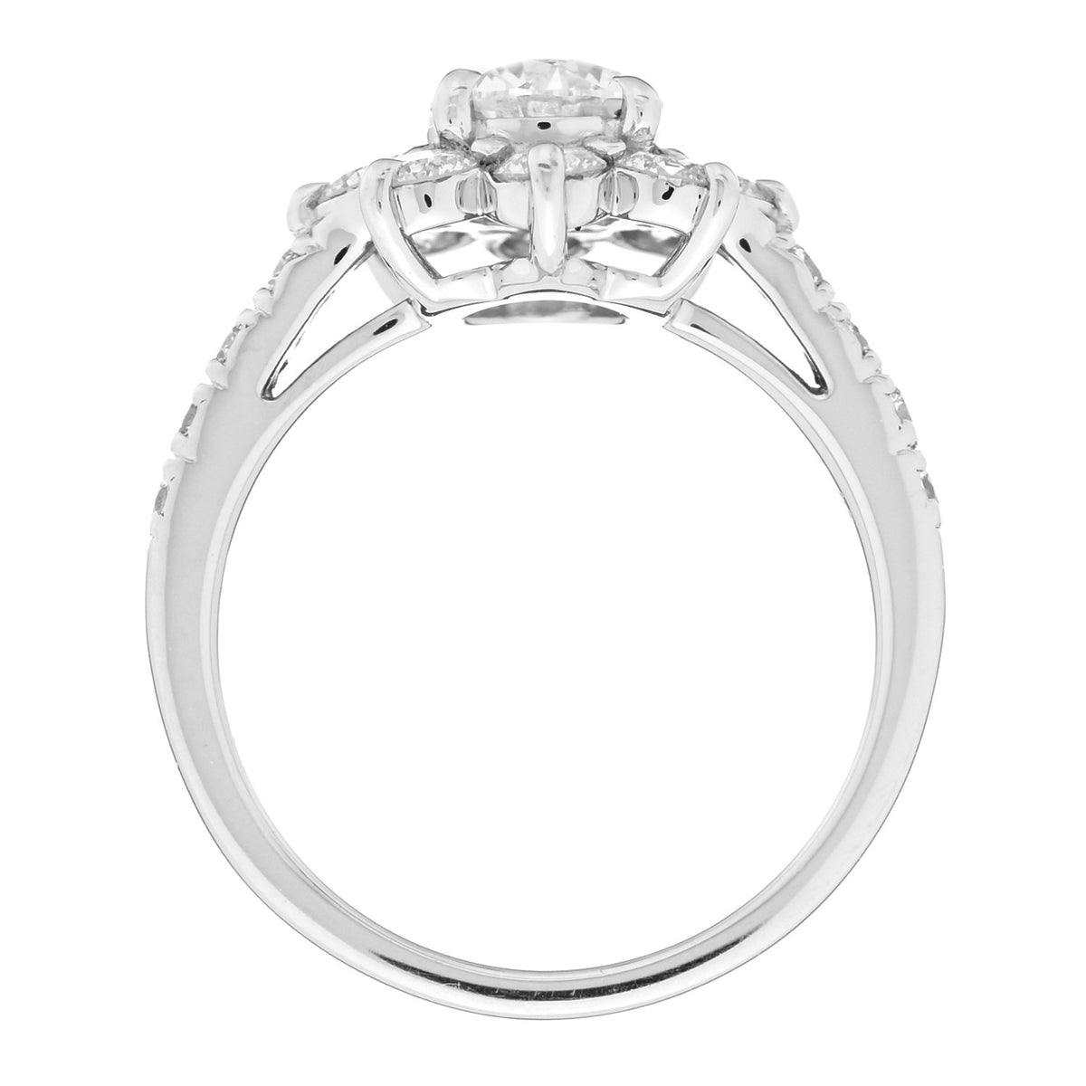 Platinum Diamond 1.48ctw Flower Ring 49 5