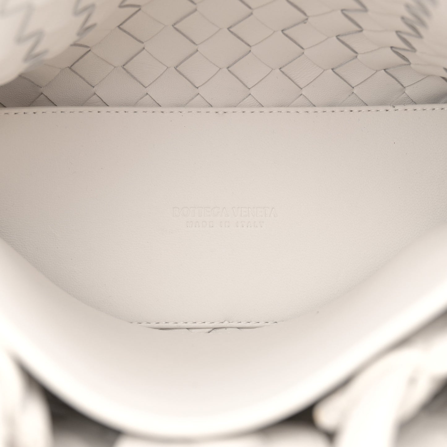 Nappa Intrecciato Small Andiamo Shoulder Bag White