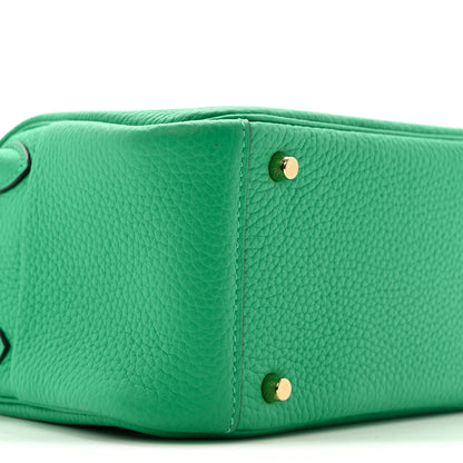 Hermes Taurillon Clemence Mini Lindy 20 Menthe 9 of 13