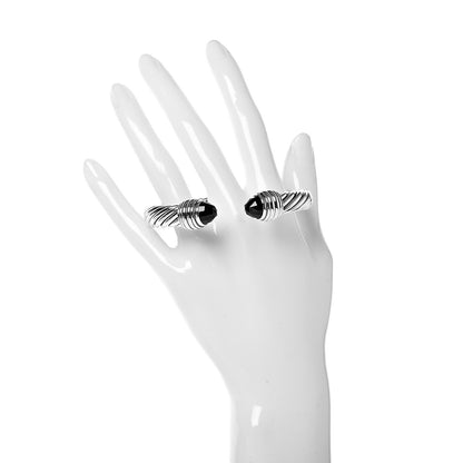 David Yurman Sterling Silver Black Onyx 10mm Cable Classics Hinged Bracelet 2 of 4