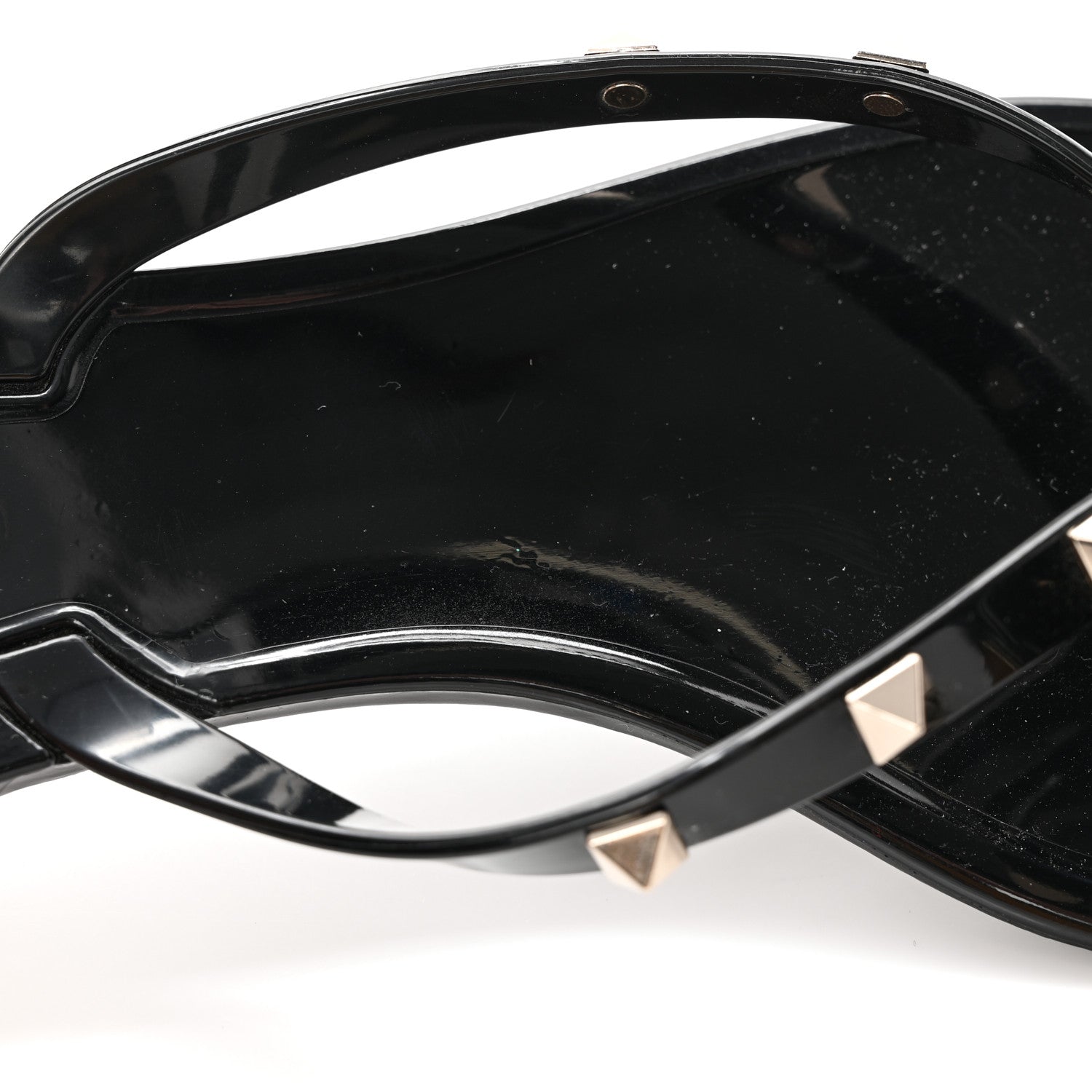 Valentino Garavani PVC Jelly Rockstud Bow Thong Sandals 41 Black 9 of 10