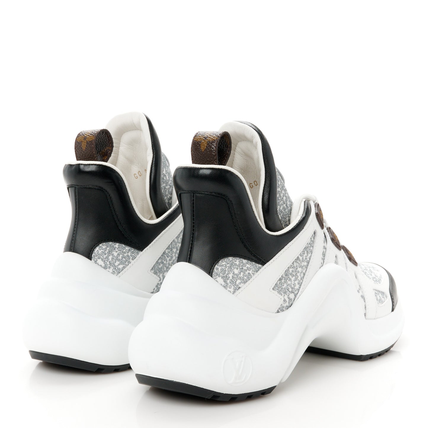 Calfskin Glitter LV Archlight Sneaker 38 White