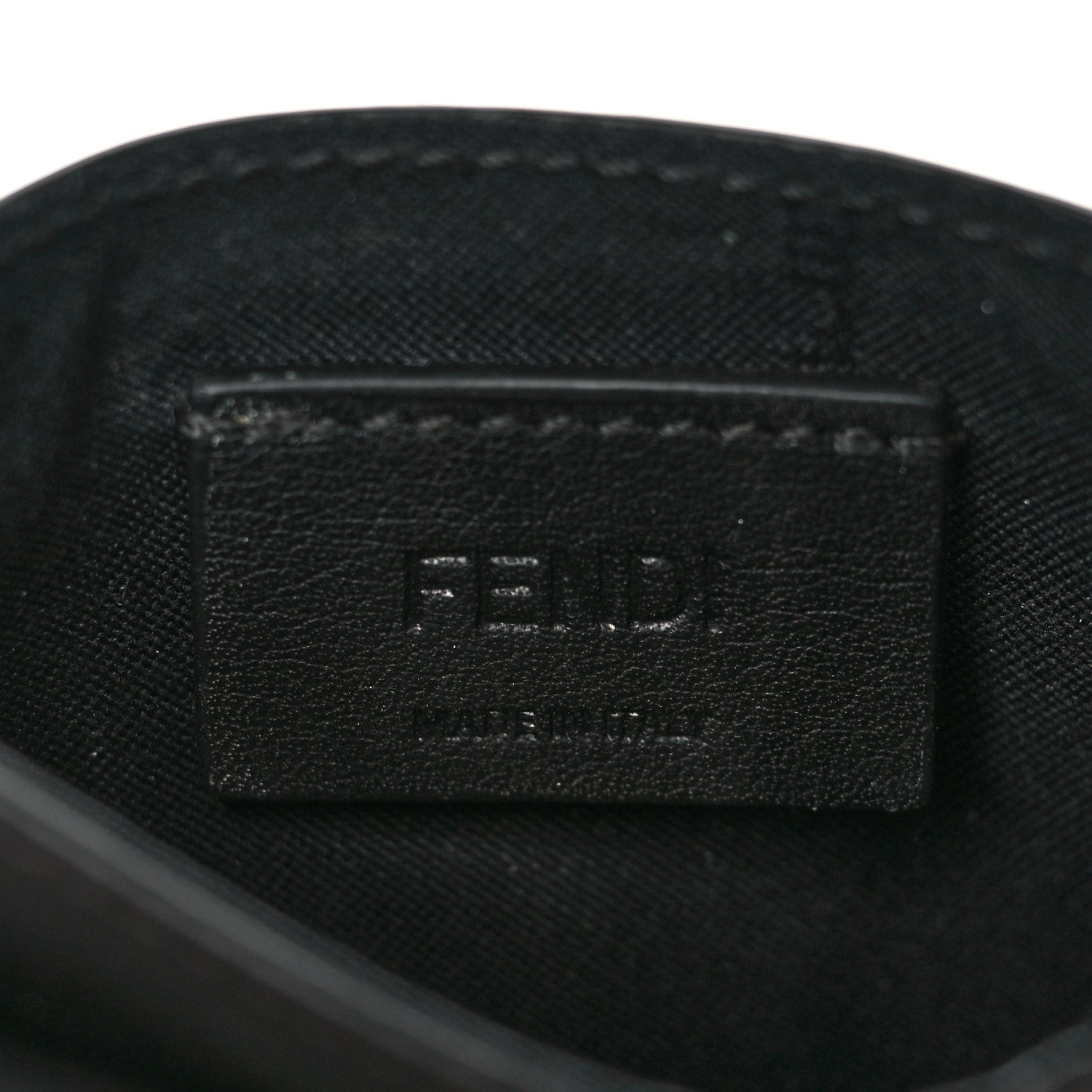 Fendi Nappa Matisse FF Embossed Fold Over Card Holder Wallet Black 6 of 7