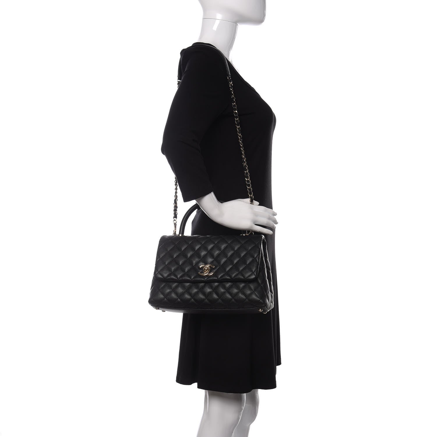 Chanel Caviar Quilted Small Coco Handle Flap Black 2 of 11