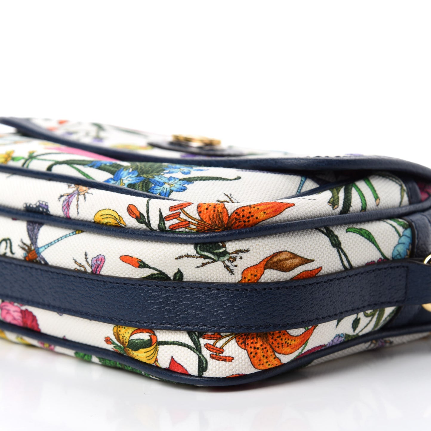 Canvas Flora Floral Shoulder Bag White Blue Agata Mulitcolor