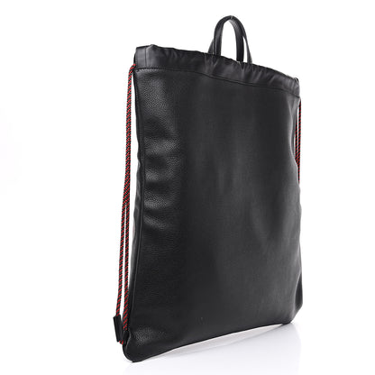 Gucci Calfskin Logo Drawstring Backpack Black 3 of 10