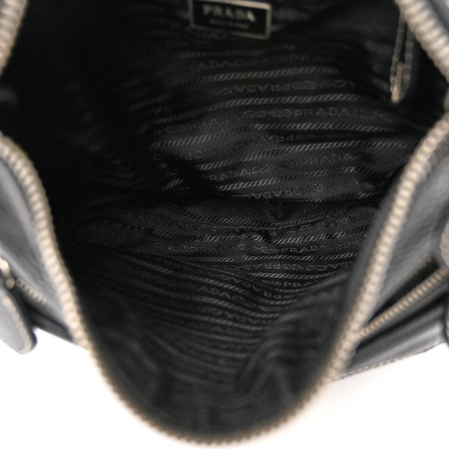 Prada Vitello Front Pockets Shoulder Bag Black 1403226 – FASHIONPHILE