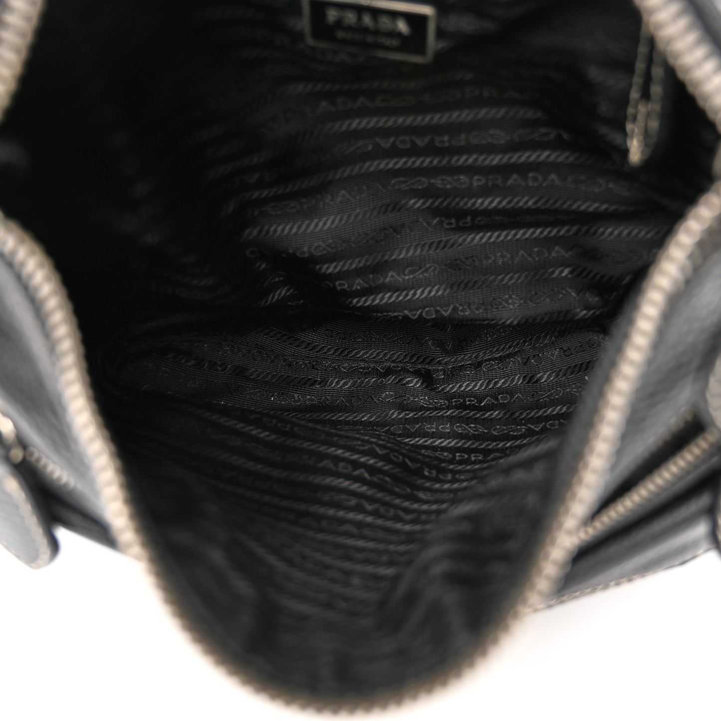 Vitello Front Pockets Shoulder Bag Black